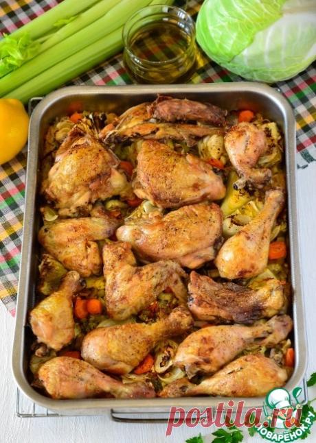 Курица, запеченная с овощами и рисом - кулинарный рецепт