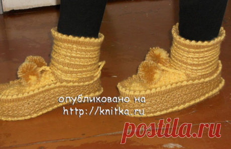 Гномики – сапожки спицами