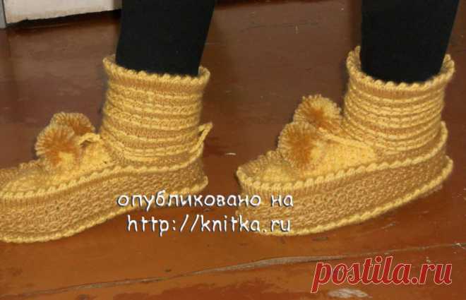 Гномики – сапожки спицами