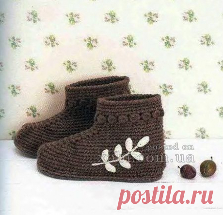 тапочки-сапожки со стелькой из войлока