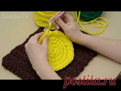 Переход от донышка к стенкам корзинки из трикотажной пряжи (Способ №1, №2) - YouTube