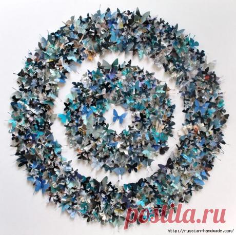 Бумажные бабочки в интерьере