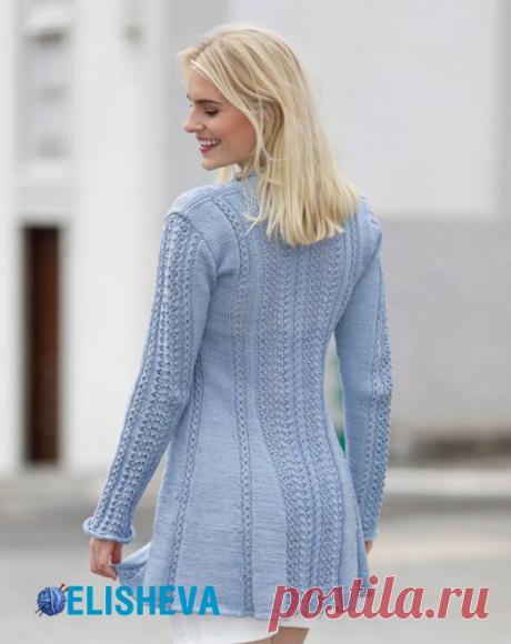 Кофта &quot;Blue Bird Song&quot; от Drops Design спицами