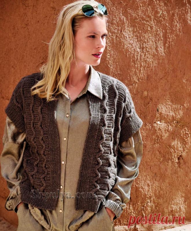Жилет без застежки — Shpulya.com - схемы с описанием для вязания спицами и крючком