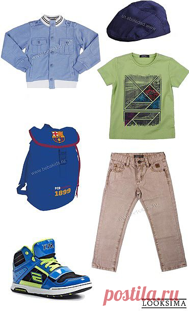 Скоро весна, а значит маленькие модники должны быть во всеоружии. Весна - время прогулок на свежем воздухе, и тут очень пригодится этот комплект для мальчика. В кофейных джинсах, салатовой футболке с принтом, нежно-голубой курточке и синих кроссовках Ваш карапуз будет неотразим.