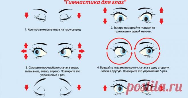 Выполняю уже 4 года 9 дней подряд .Через 2 недели — зрение стало нормальным - Журнал Советов Зарядка для глаз творит чудеса, если делать ее регулярно Из предложенных упражнений можно выбрать пять, но всему комплексу нужно посвящать примерно 10 минут каждый день. 1. Поморгайте часто в течение двух минут — это нормализует внутри глазное кровообращение. 2. Скосите глаза вправо, а затем переведите взгляд по прямой линии. Проделайте то же самое в противоположном […]