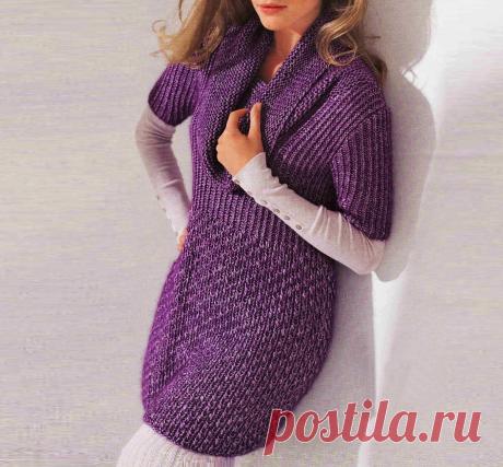 Красивая туника с кокеткой из резинки.