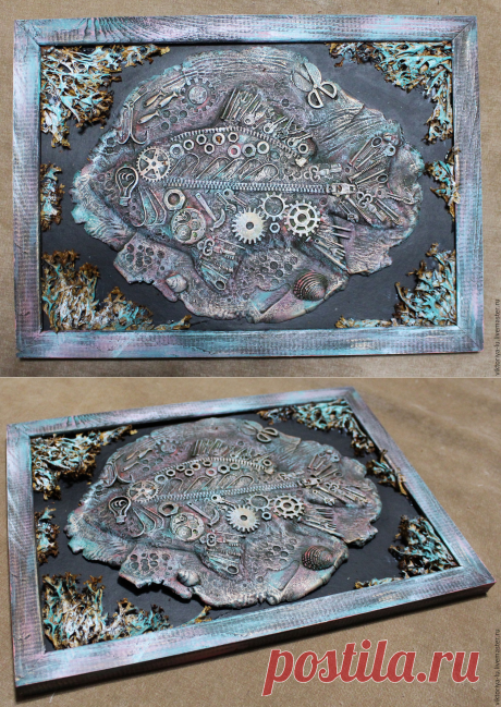 Панно &quot;Рыба&quot; - стимпанк, рыба, панно, Лепка, украшение интерьера, подводный мир, река
