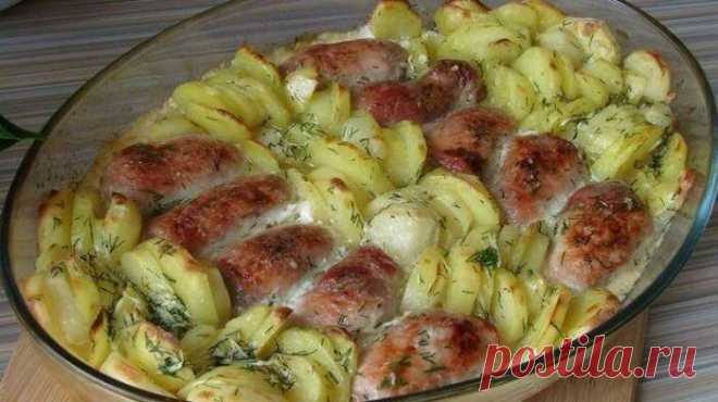 Мясные рулетики с картофелем в сливках