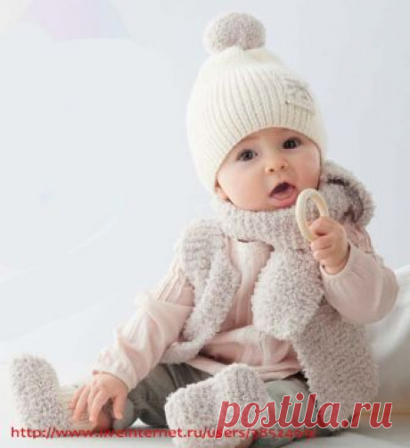 Шарфик, шапочка и жилет малышу