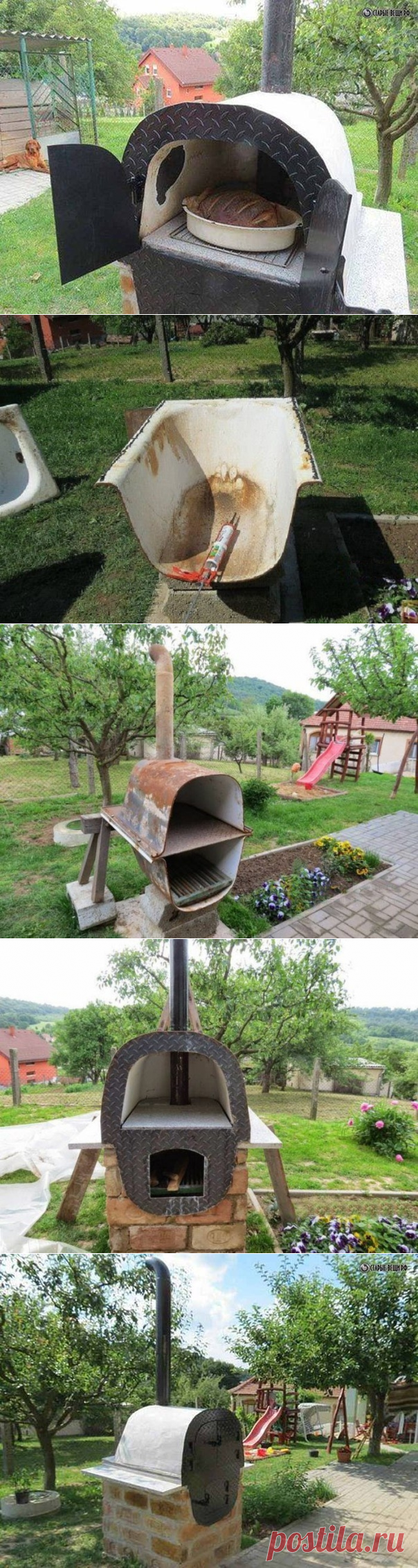 Печь из старой ванны