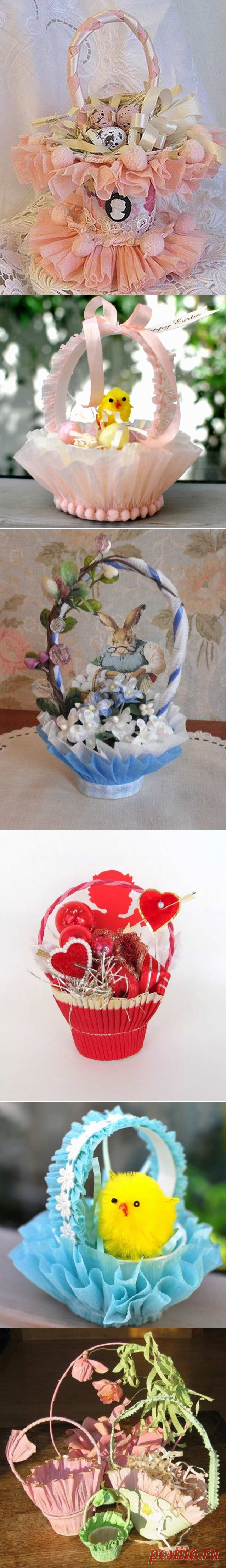 Корзина из гофрированной бумаги, идеи