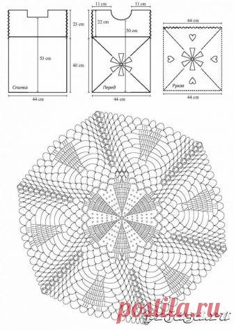 Кофточка вязаная крючком