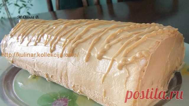 Бисквитный рулет с курагой от Ольги Макаровой..