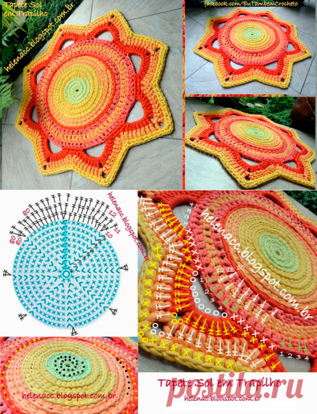 Tapete Sol de Crochê - Fio de Malha - Blog do Bazar Horizonte - Maior Armarinho Virtual do Brasil