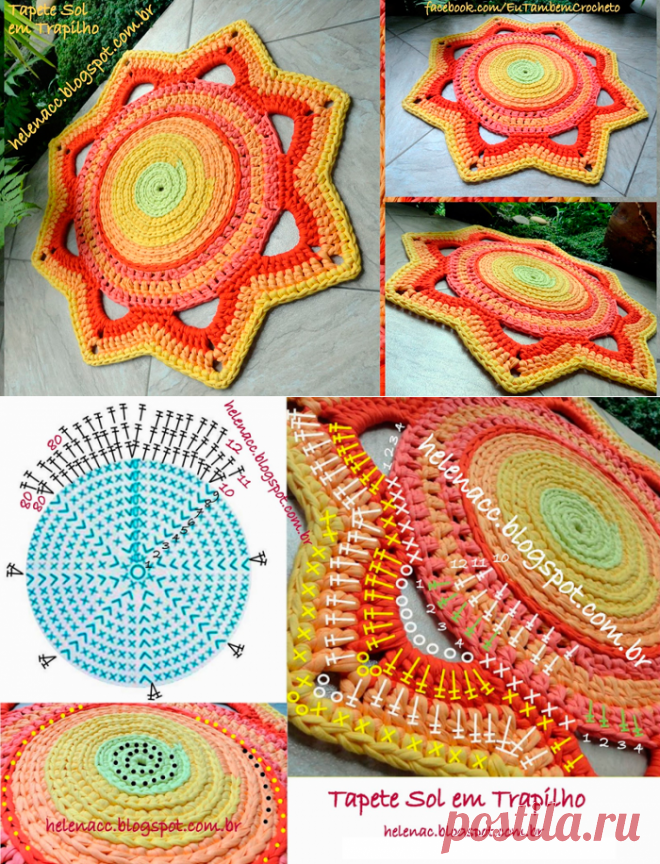 Tapete Sol de Crochê - Fio de Malha - Blog do Bazar Horizonte - Maior Armarinho Virtual do Brasil