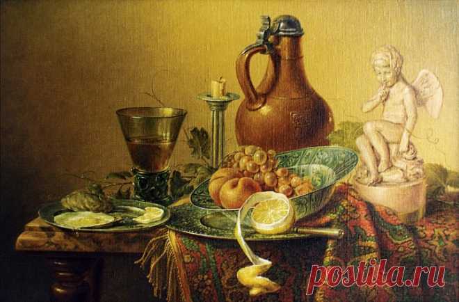 Александр Варикаш - Натюрморт с Купидоном холст. масло 1998 год из альбома «натюрморт»