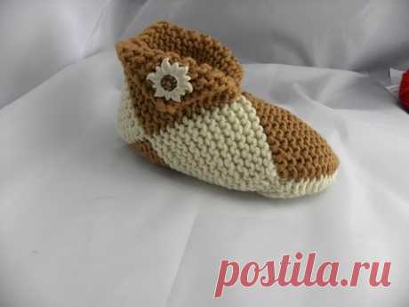 Stricken - Puschen - Patchwork -  aus hatnut XL 55 - Hausschuhe - Veronika Hug