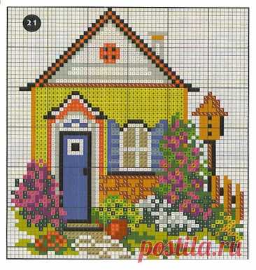 Вышиваем милые домики: часть 1