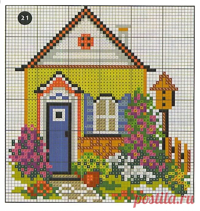 Вышиваем милые домики: часть 1