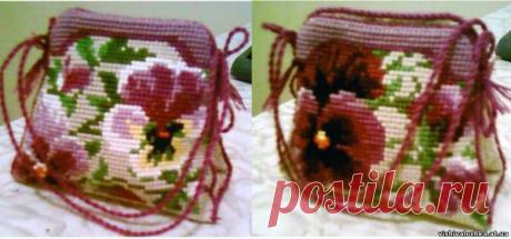 "Иголольница-сумочка" - Выставка "Сувенир на память" - Конкурсные работы пользователей - Вышивка - ВЫШИВКА КРЕСТОМ