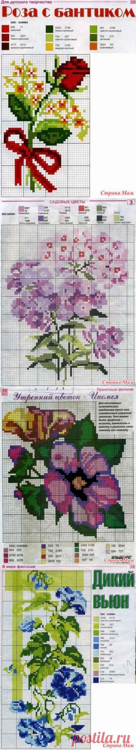 Цветы. Вышивки крестиком.: Дневник группы &quot;Клуб рукоделия&quot; - Страна Мам
