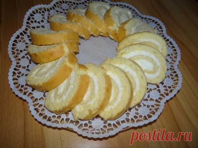 Домашний бисквитный рулет "Нежность" / Болталка / Кулинария