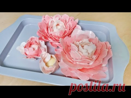 ПИОН ИЗ ШОКОЛАДА Быстрый цветок на торт  Пошагово МК / Chocolate Flower