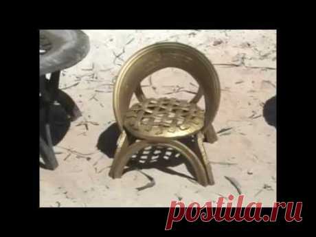 Кресло из покрышек своими руками. Мебель для дачи - YouTube