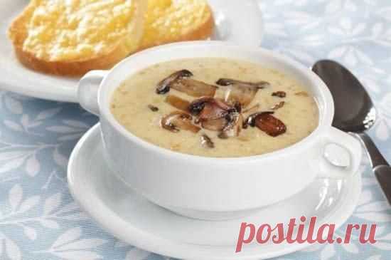 Грибной суп с сыром.