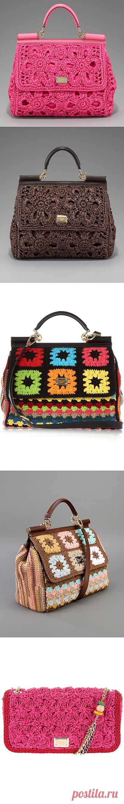 Olgaknits. Вязание на спицах и крючком!: Сумочки крючком от Dolce&Gabbana - весна-лето 2012!