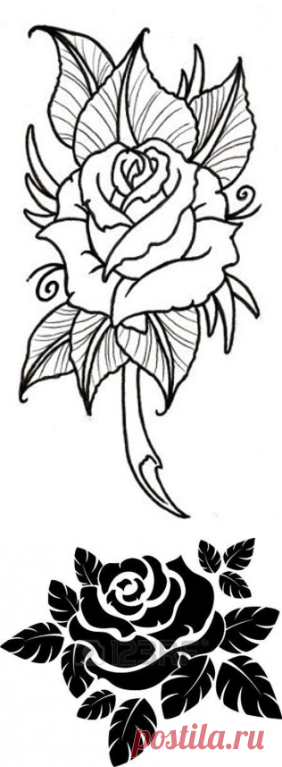 Трафареты роз для декора