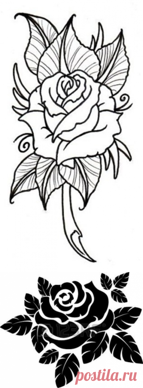 Трафареты роз для декора