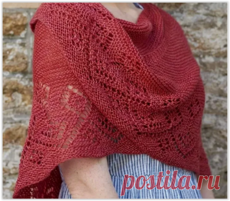 Три прекрасные и модные шали 2021 - схемы и описание вязания спицами