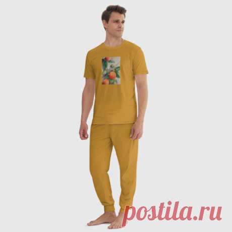 Мужская пижама хлопок Абрикос арт - купить по цене 2785 руб в интернет-магазине Всемайки, арт 3340375