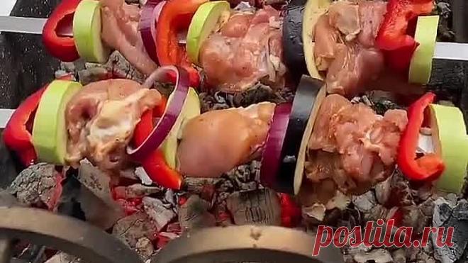 Вкусный шашлык из курицы с овощами 🔥 Супер рецепт!👍