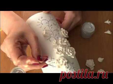 DIY Украшение свадебного шампанского часть 2. Decoration Wedding champagne part 2 - YouTube
