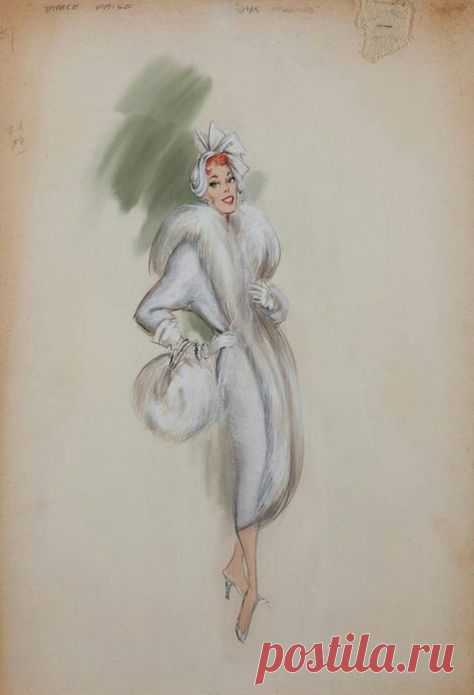 Fashion Illustration Vintage Hollywood Glamour Helen Rose