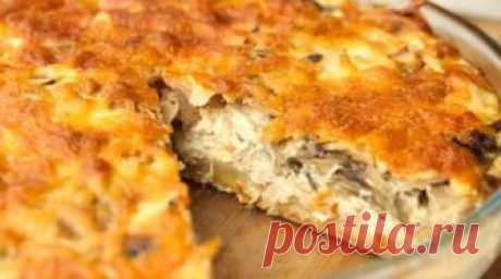 Классический лоранский пирог с курицей и грибами