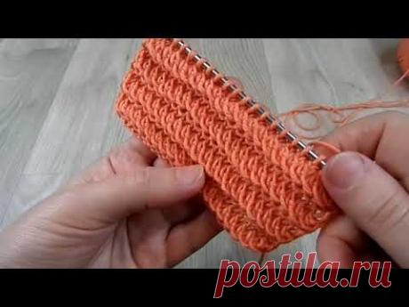 Необычный рельефный узор /вязание спицами. 3D узор.