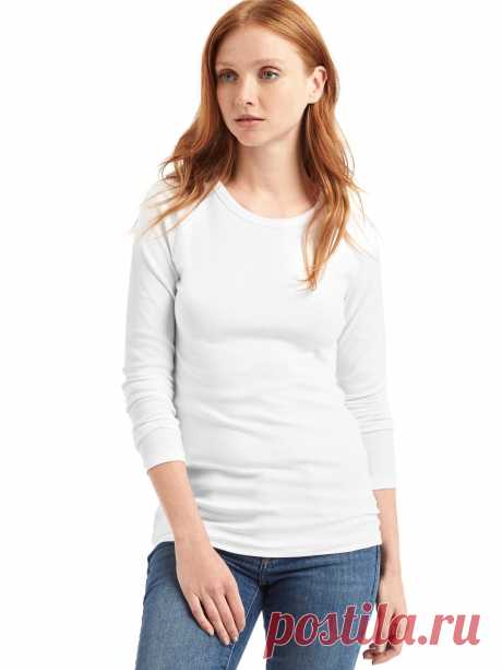 Женщина с длинными рукавами ноль воротник T-Shirt | GAP С длинными рукавами ноль воротник T-Shirt? Gap с длинным рукавом на ноль воротник T-Shirt изучить модель и купить практически клик! 241908-001