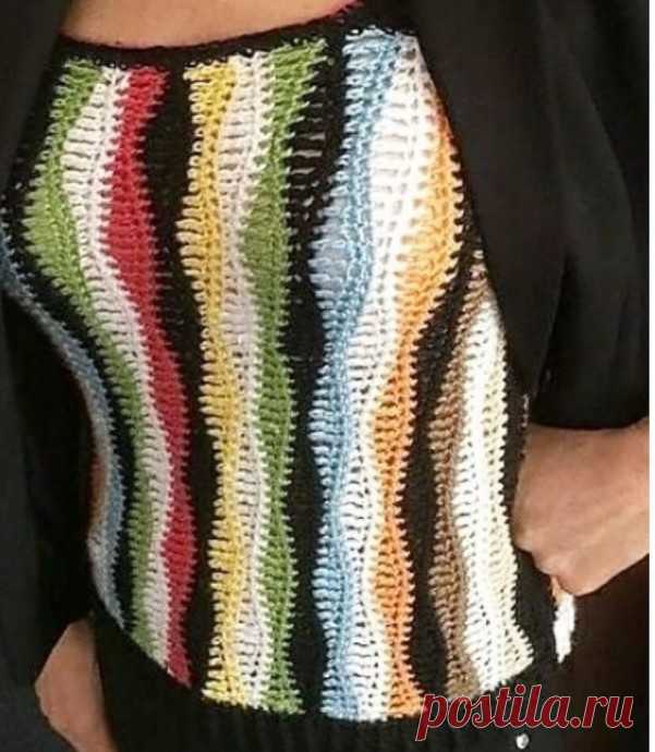Волнистый узор крючком. Схема узора. / knittingideas.ru
