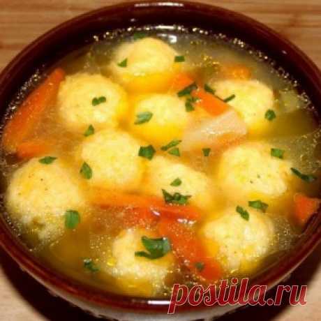 Суп с сырными клёцками