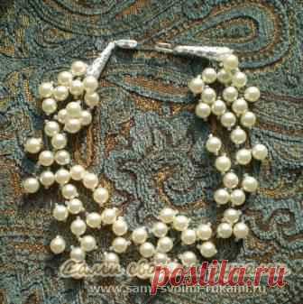 Жемчужное колье из старых бус - мастер класс | Сами своими руками