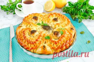 Красивый пирог из дрожжевого теста рецепт с фото пошагово - 1000.menu