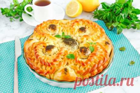 Красивый пирог из дрожжевого теста рецепт с фото пошагово - 1000.menu