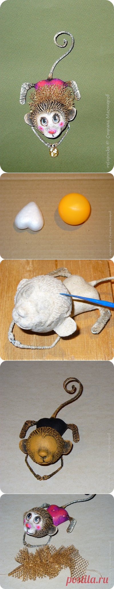 Мастер-класс Обезьянка (игрушка на ёлку) | Страна Мастеров