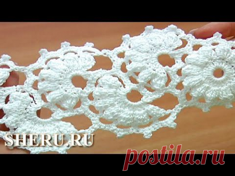How To Crochet Round Lace Урок 2 часть 1 из 2 Кружево ленточное
