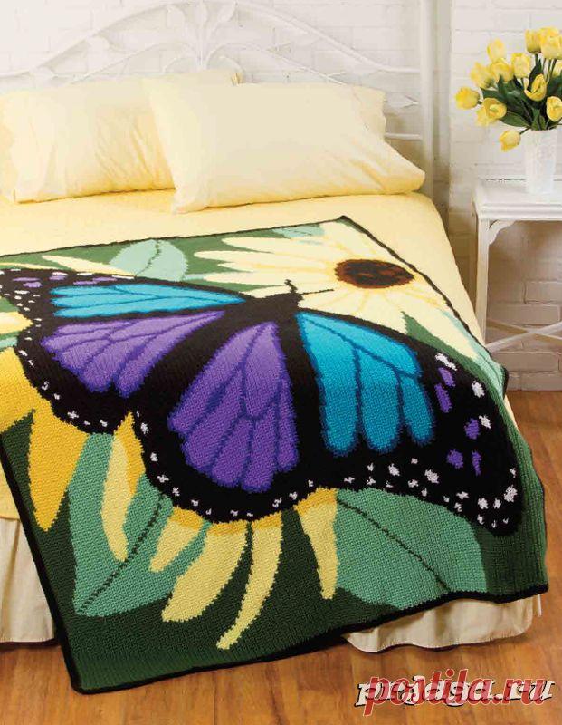 Плед крючком «Бабочка»