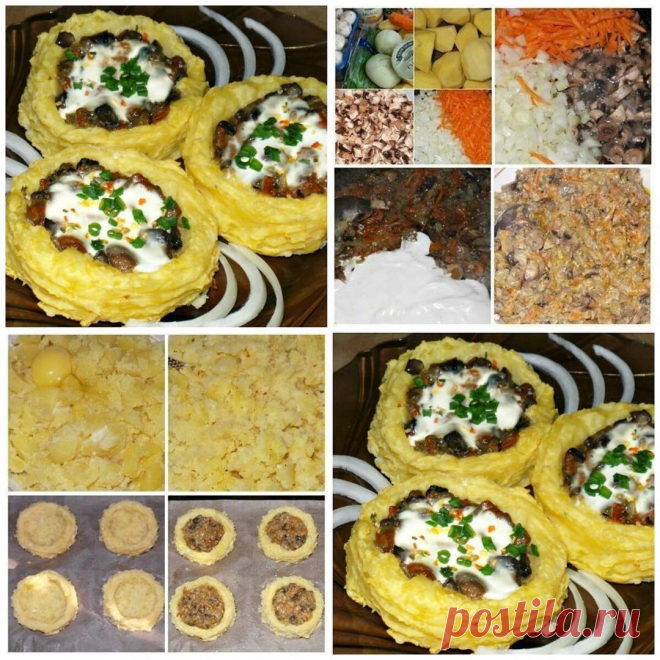 Картофельные гнезда с грибами: закуска, которую расхваливают больше, чем мясо!